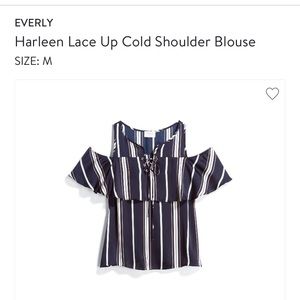 FINAL PRICE: Striped cold shoulder top